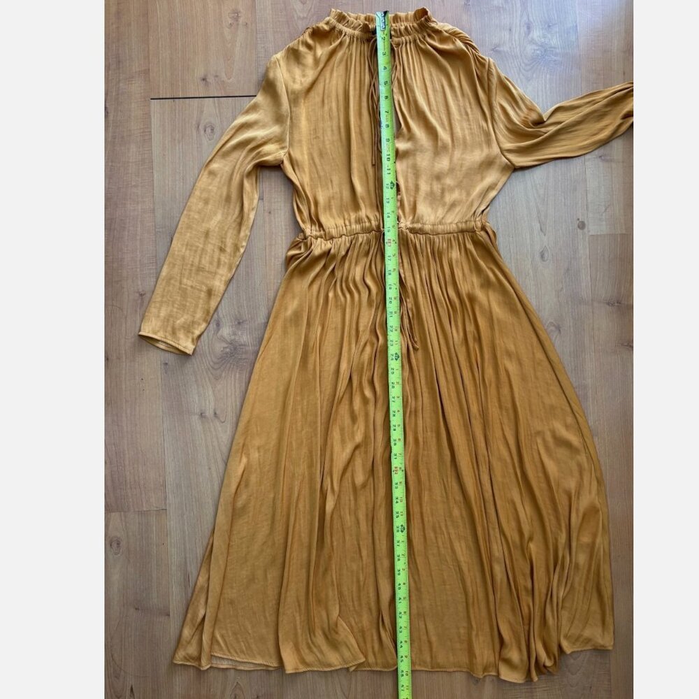 Maje Rouge Drawstring Split Neck Shirred Midi Dre… - image 8